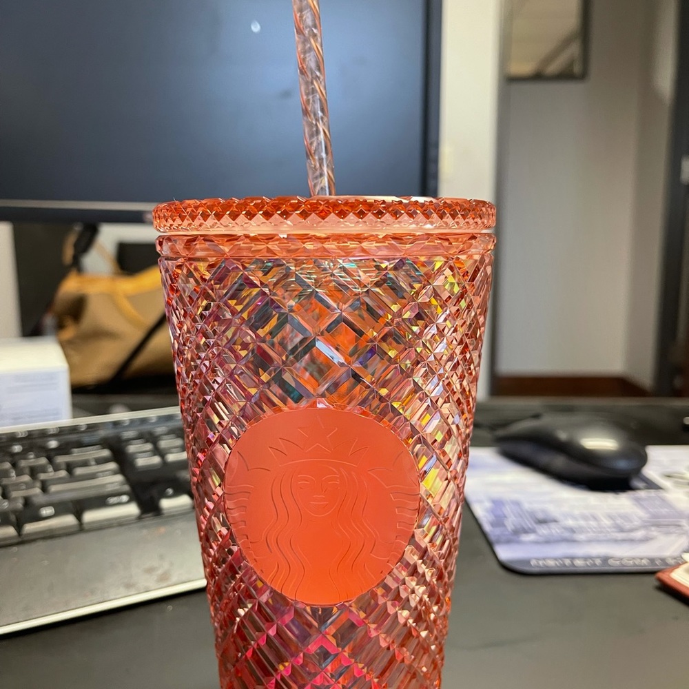 Pink Starbucks Holiday Acrylic Cup - 16 oz. Purchased 11-4.